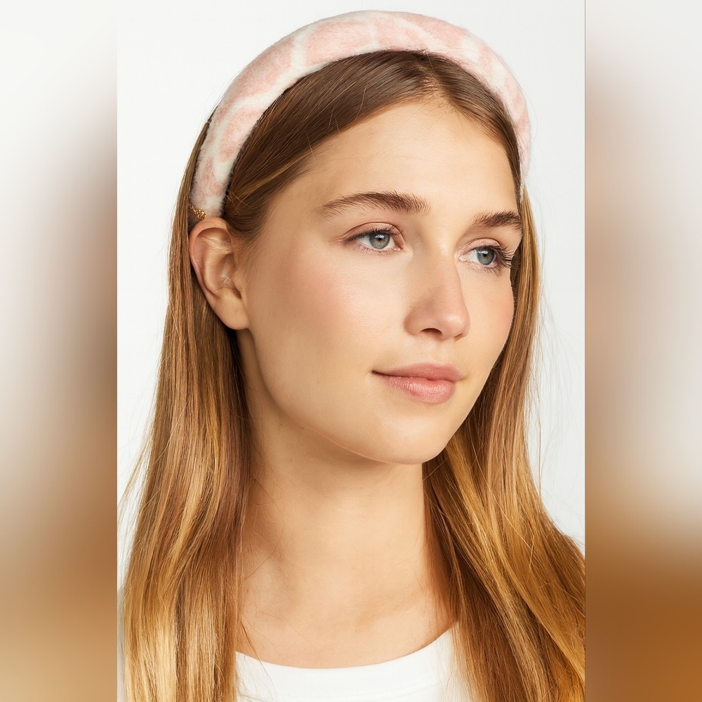 NWT Lele Sadoughi Leopard Knit Alice Headband in Pink LSHA1214PL